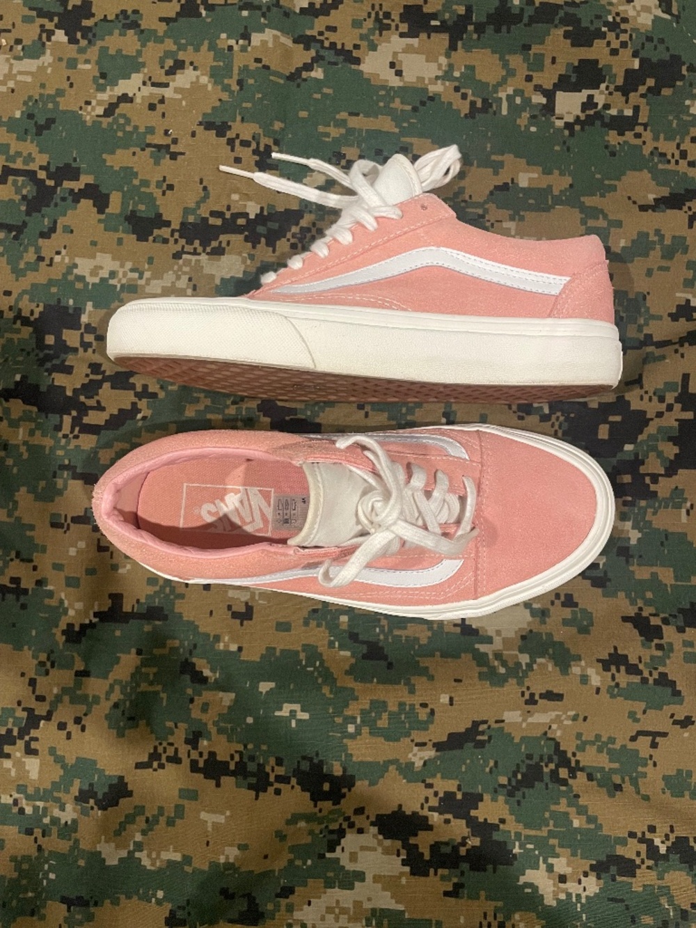 Blush pink Vans Sz W6.5/M5 (23 cm)